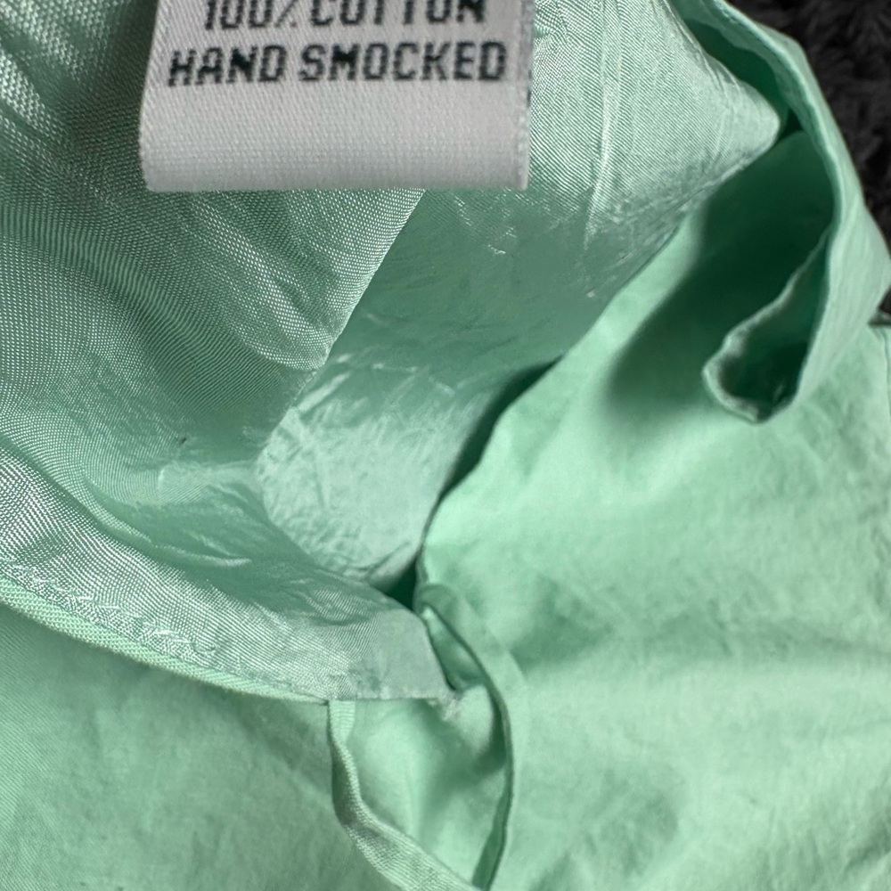 Isabel Garreton Light Green Hand Smocked Dress - Picture 6 of 7